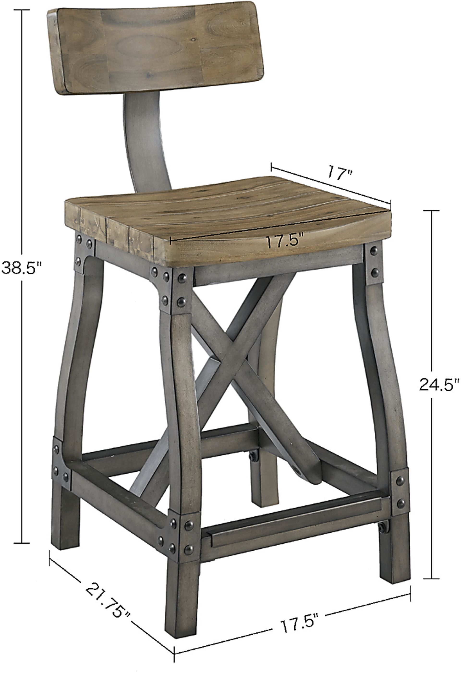 Ballybunion Oak Counter Height Stool - Image 8