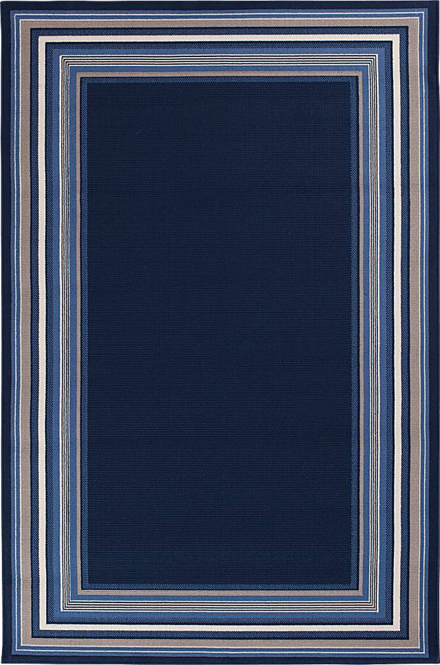 Balvan Navy 5' x 7' Indoor/Outdoor Rug - Thumbnail - Image 1