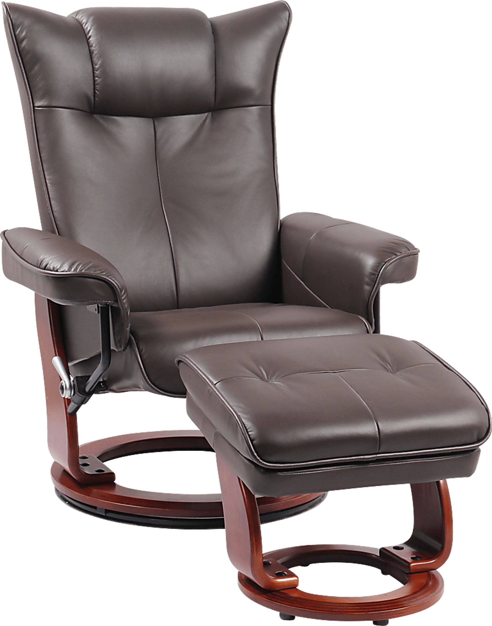 Bamell Brown Recliner and Ottoman - Image 1