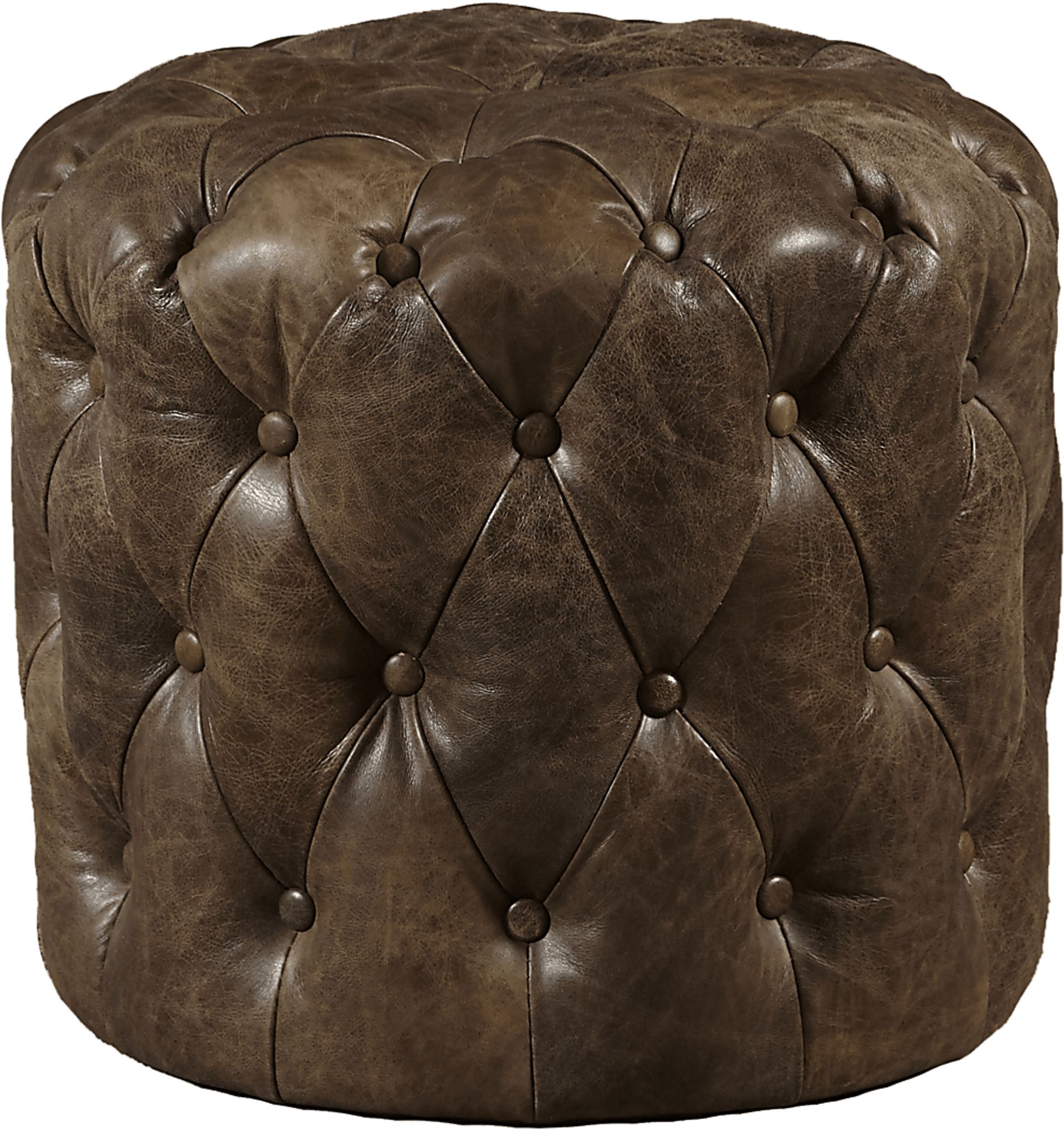 Bampton Brown Leather Ottoman - Image 1