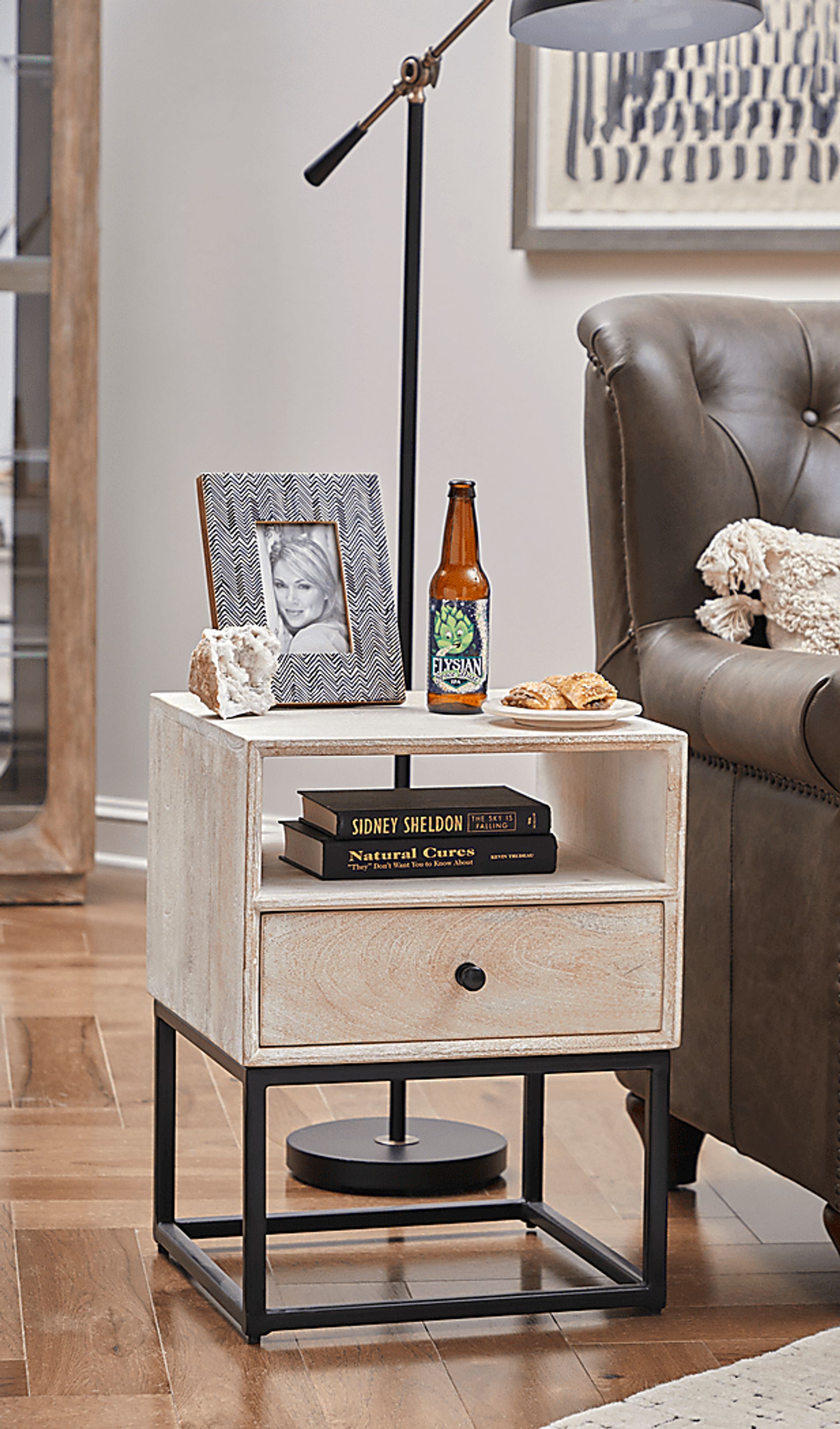 Bamwood White Side Table - Image 6