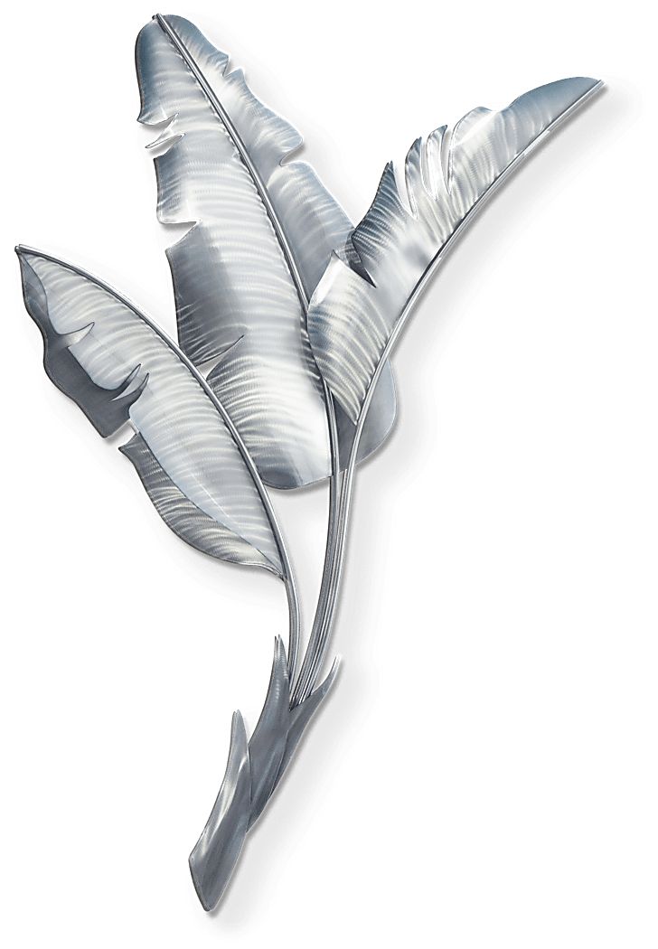 Banana Leaves III Silver Outdoor Artwork