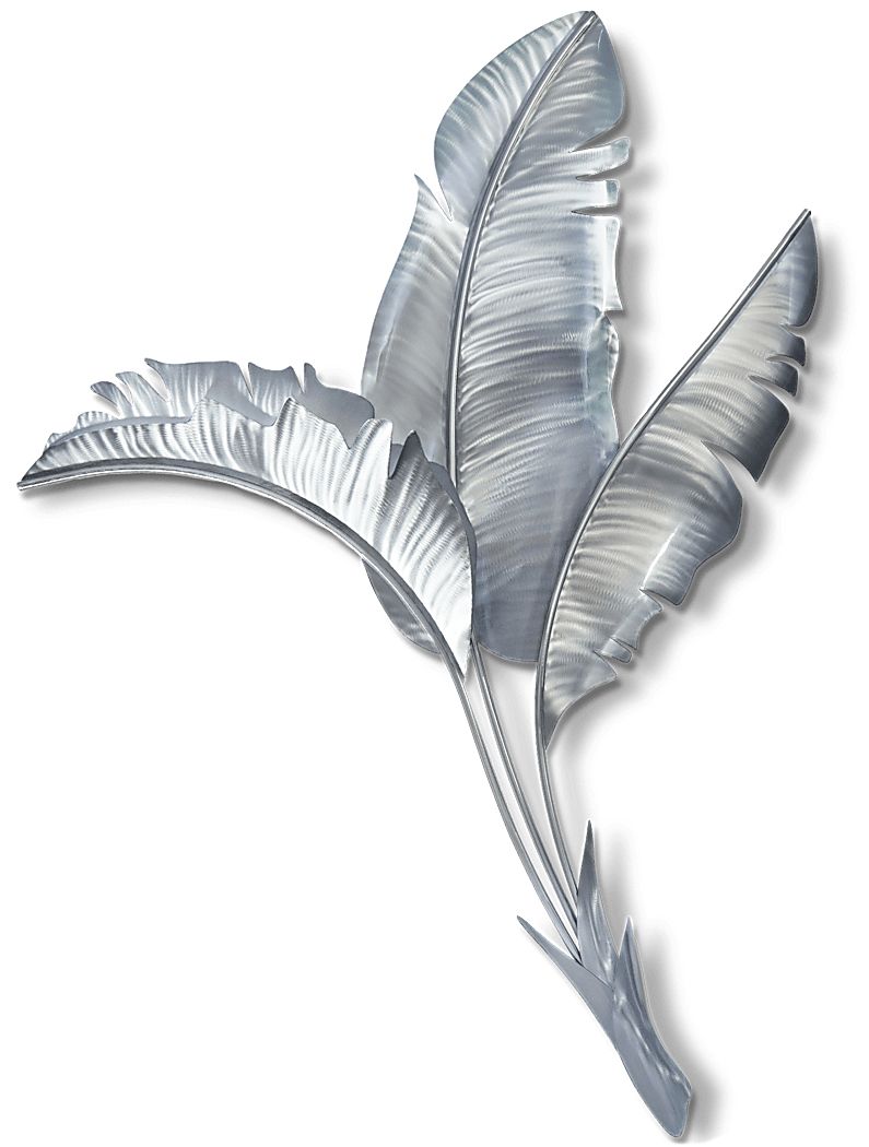 Banana Leaves III Silver Outdoor Artwork