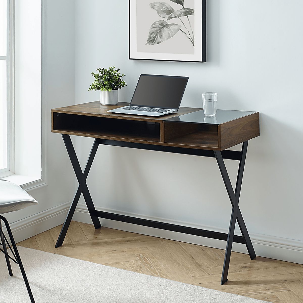 Banderra Brown Dark Wood Desk | Rooms to Go