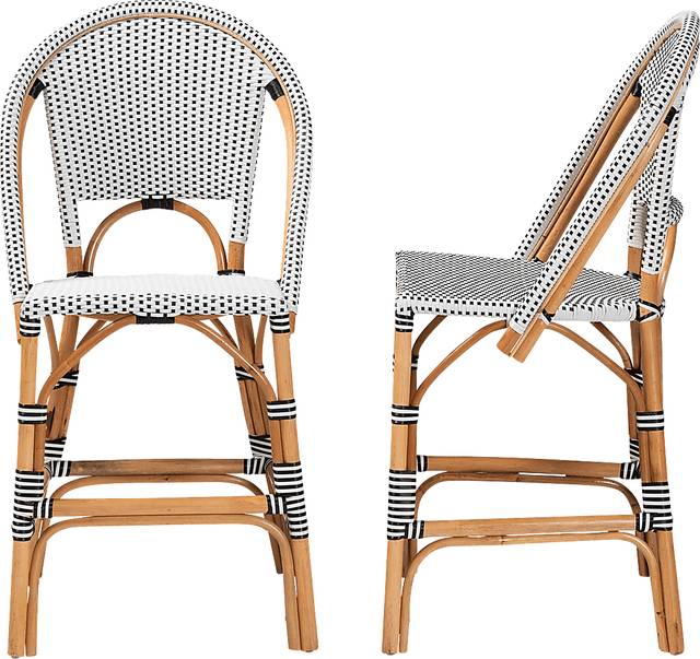 Bandyn Black and White Counter Height Stool, Set of 2 - Thumbnail - Image 4