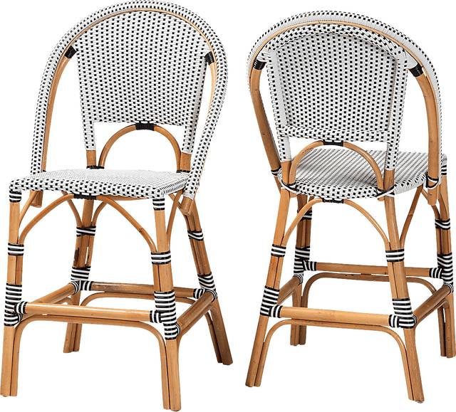 Bandyn Black and White Counter Height Stool, Set of 2 - Thumbnail - Image 1