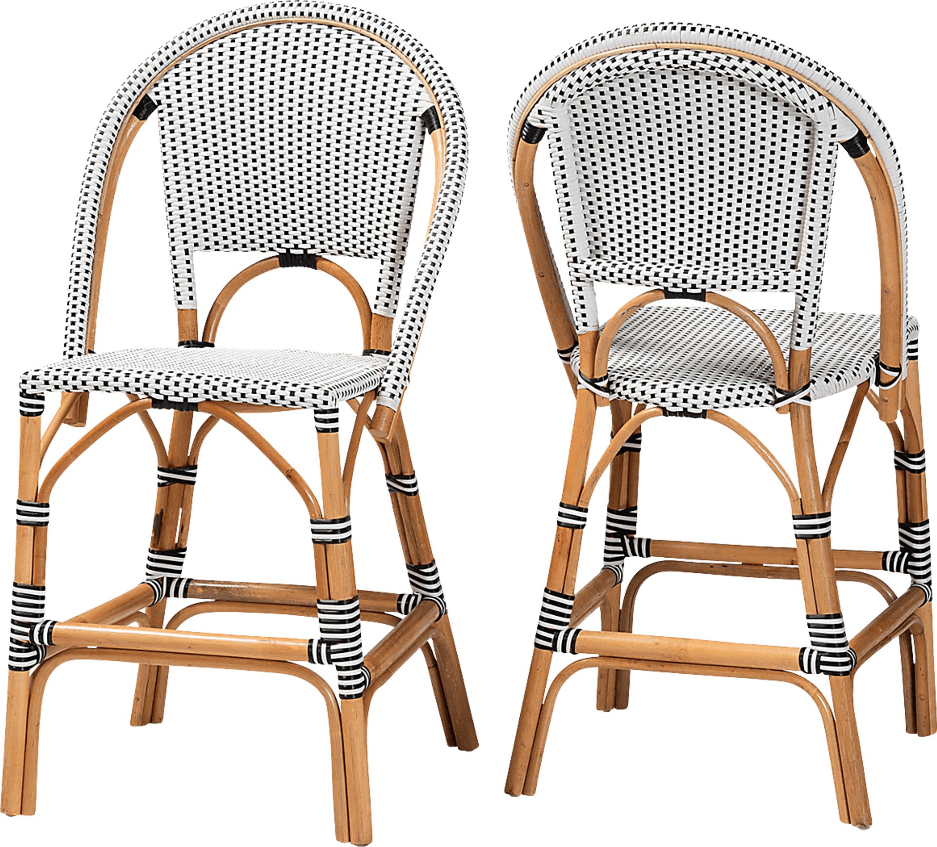 Bandyn Black and White Counter Height Stool, Set of 2 - Image 1