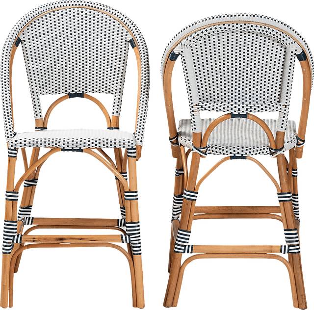 Bandyn Navy and White Counter Height Stool, Set of 2 - Thumbnail - Image 3