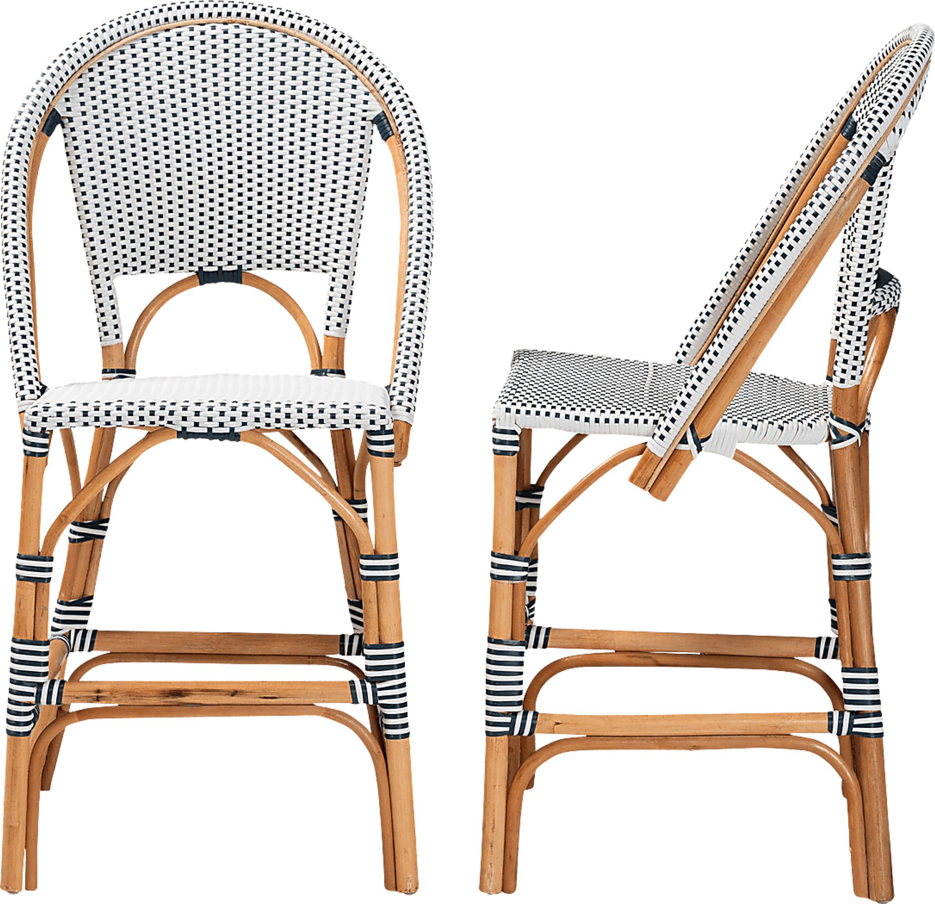 Bandyn Navy and White Counter Height Stool, Set of 2 - Image 4