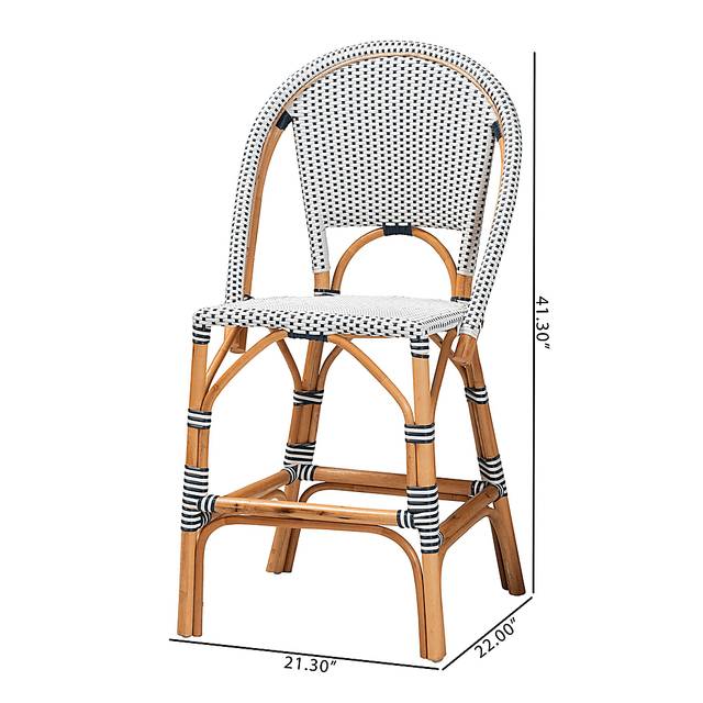Bandyn Navy and White Counter Height Stool, Set of 2 - Thumbnail - Image 8
