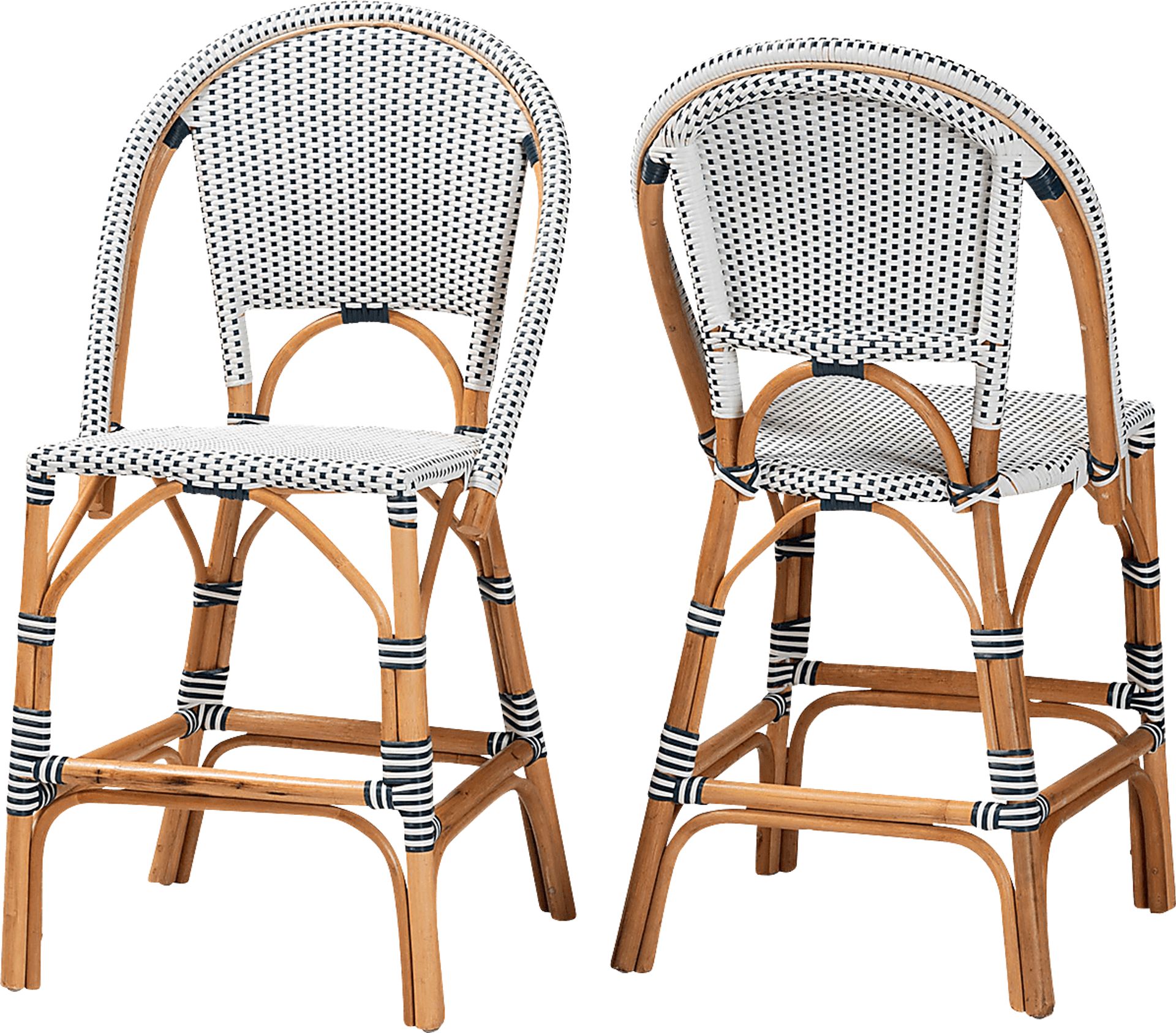 Bandyn Navy and White Counter Height Stool, Set of 2 - Image 1