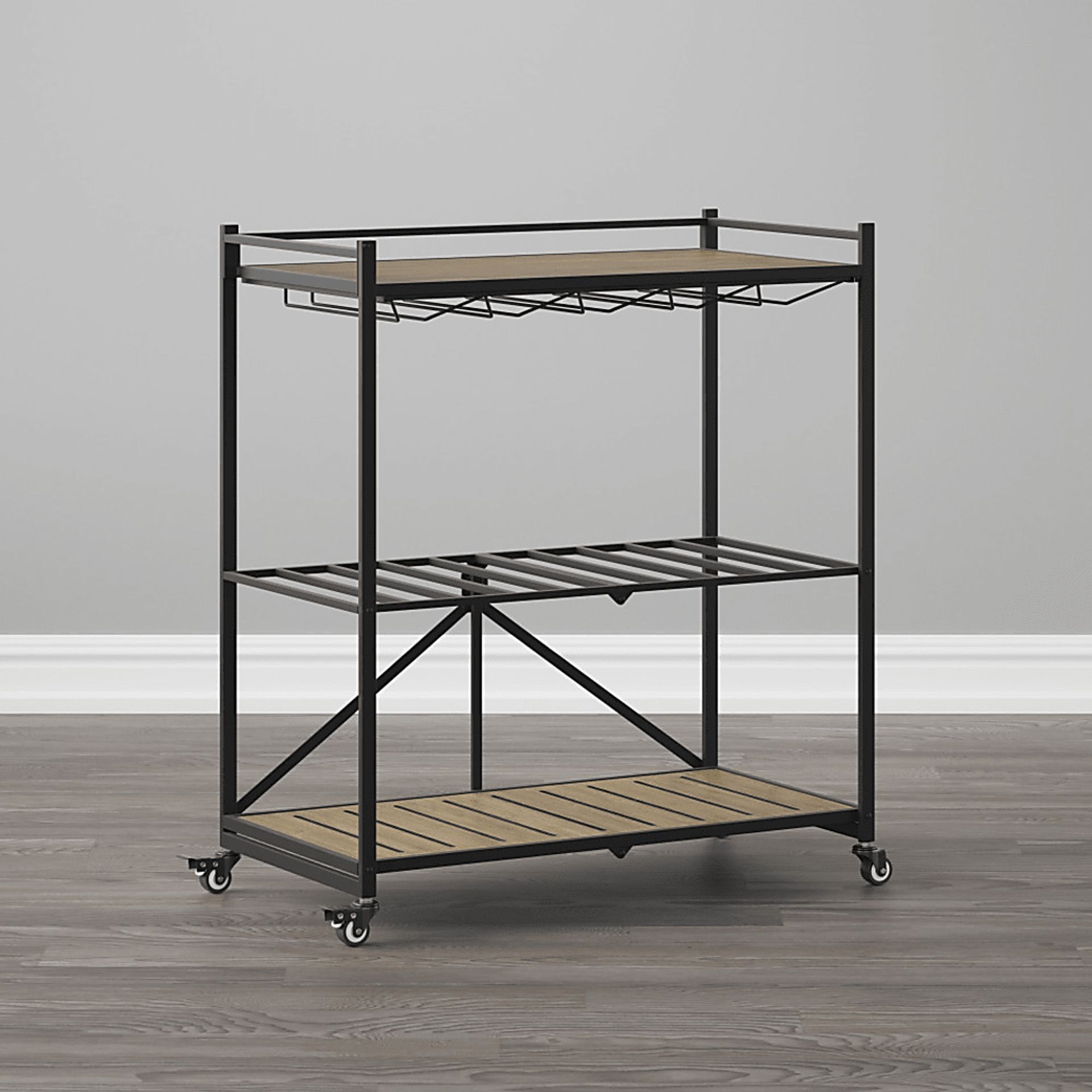 Bangerter Taupe Bar Cart - Image 4