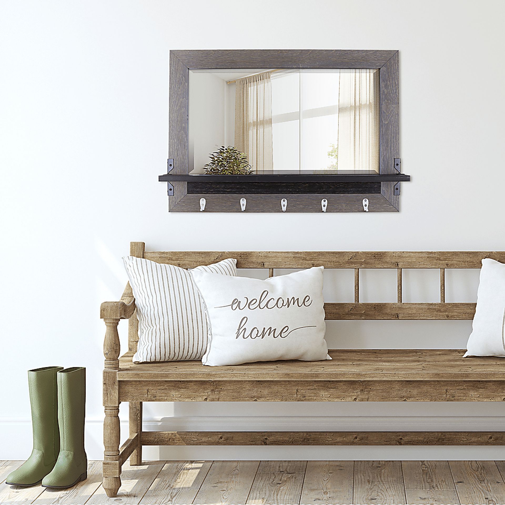Banigan Brown Shelf Mirror - Image 2