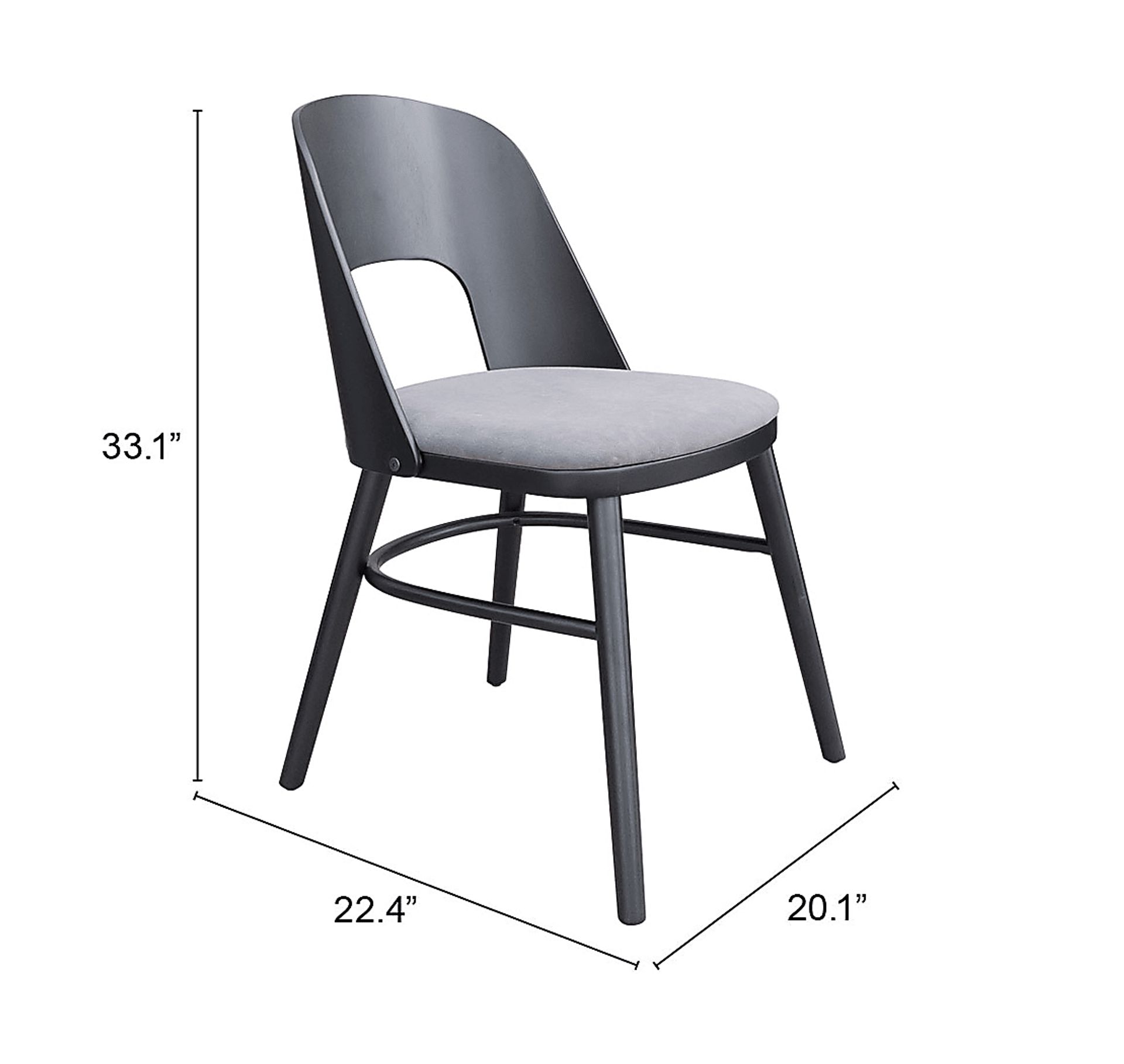Banneret Black Dining Chair, Set of 2 - Image 9