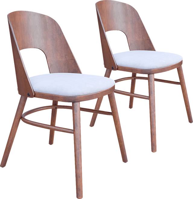 Banneret Walnut Dining Chair, Set of 2 - Thumbnail - Image 1
