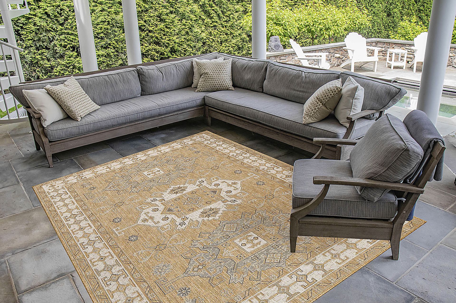 Bannigan Natural 4'10 x 7'6 Indoor/Outdoor Rug - Image 2