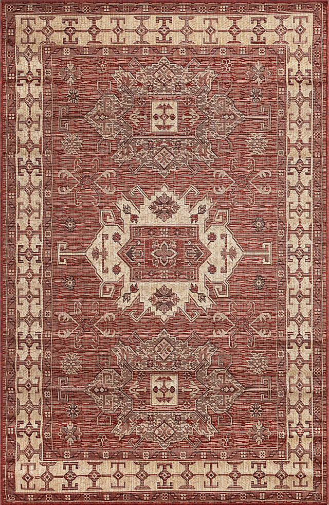 Bannigan Red 4'10 x 7'6 Indoor/Outdoor Rug - Thumbnail - Image 1