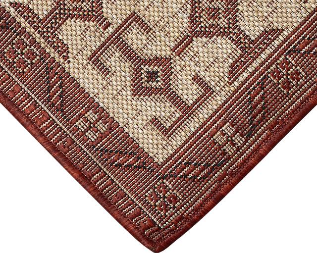Bannigan Red 7'10 x 9'10 Indoor/Outdoor Rug - Thumbnail - Image 5