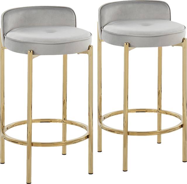 Bannon I Silver Counter Stool Set of 2 - Thumbnail - Image 1