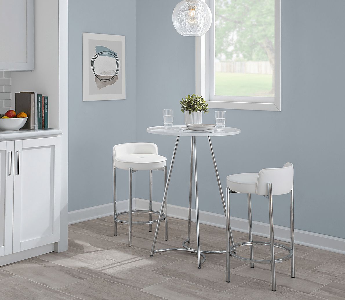Bannon II White Counter Stool Set of 2