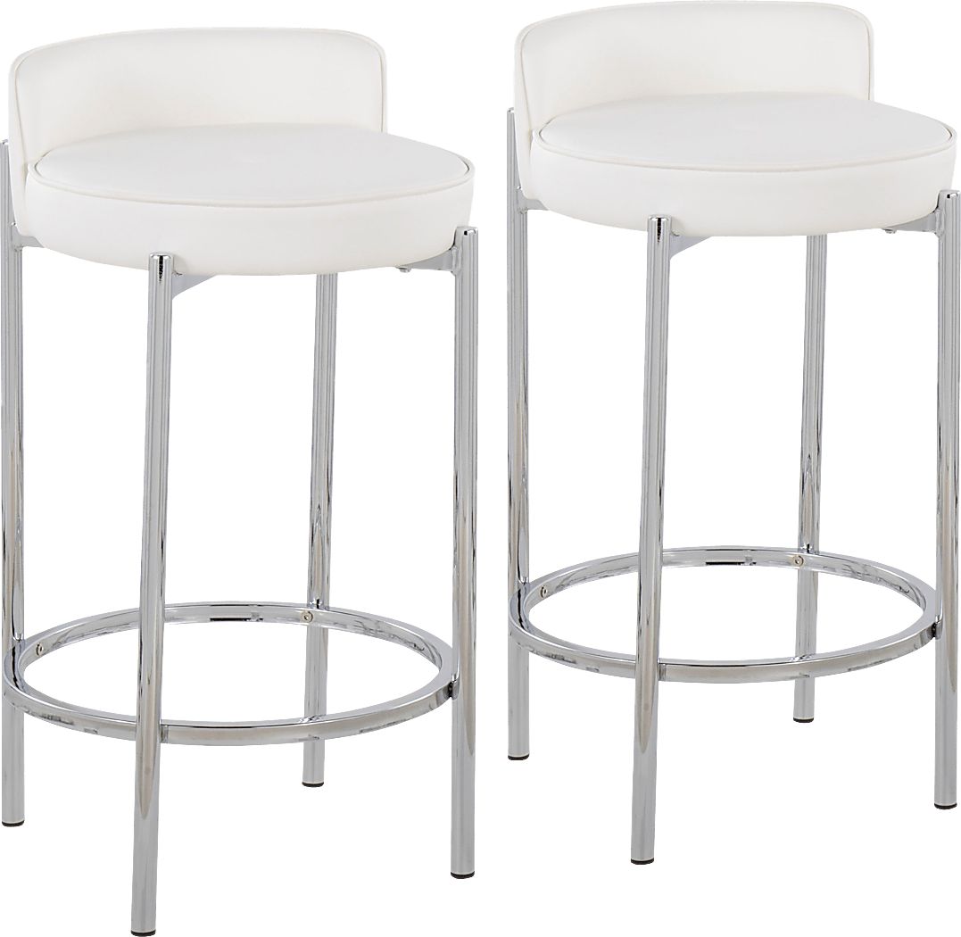 Bannon II White Counter Stool Set of 2