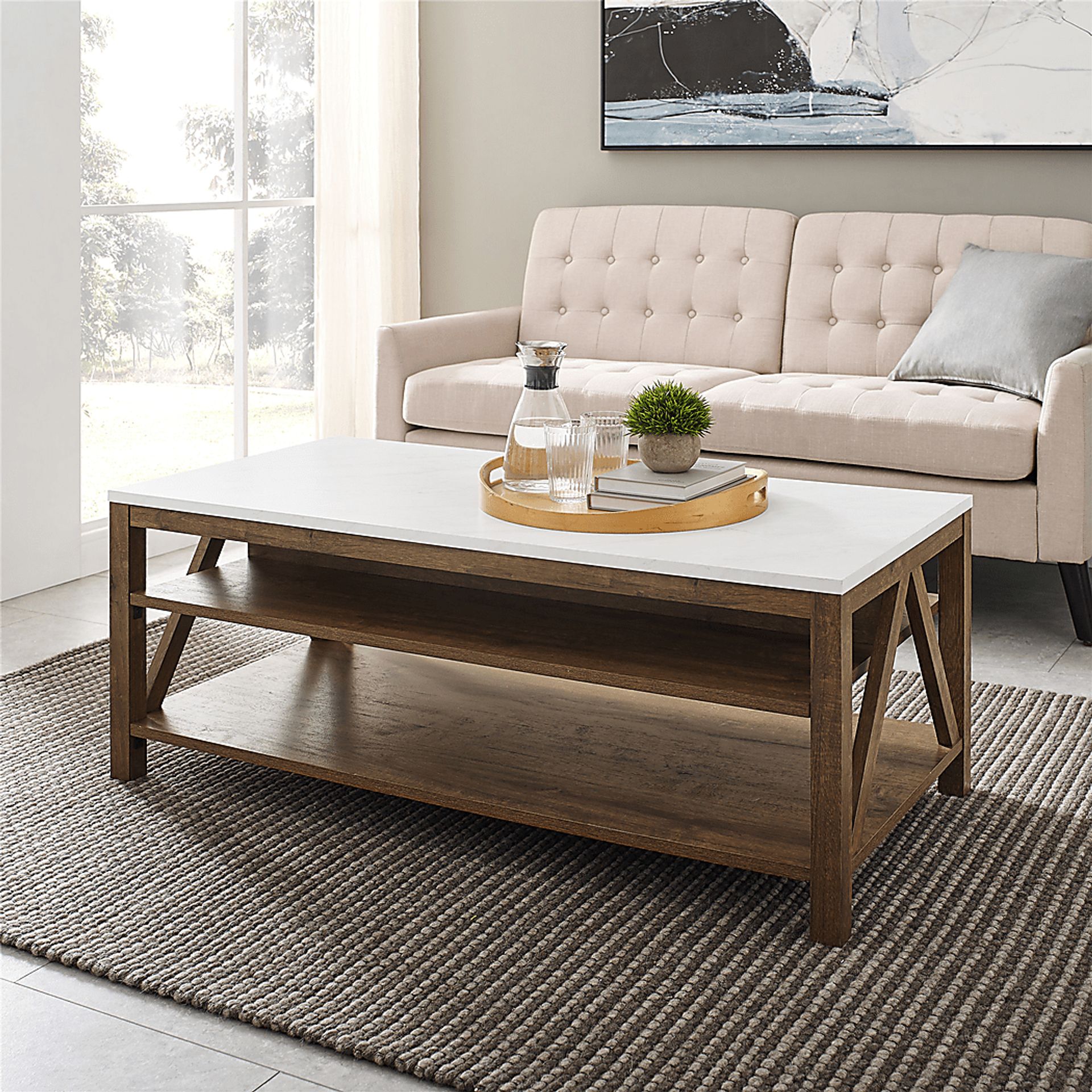 Banpass Walnut Dark Wood Cocktail Table | Rooms to Go Banpass Walnut Dark Wood Cocktail Table | Rooms to Go