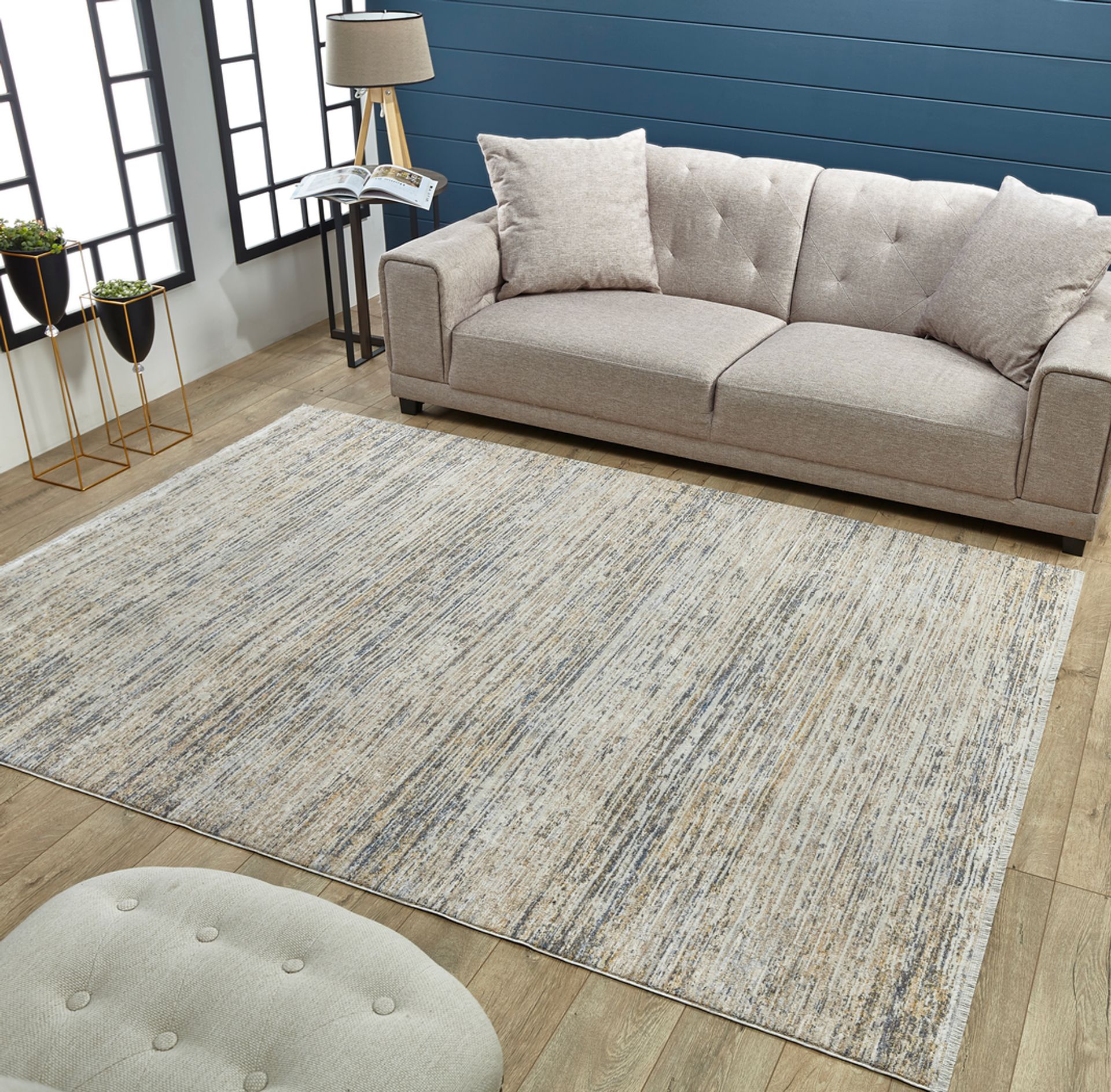 Banrood Gold/Blue 5'3 x 7'10 Rug - Image 2