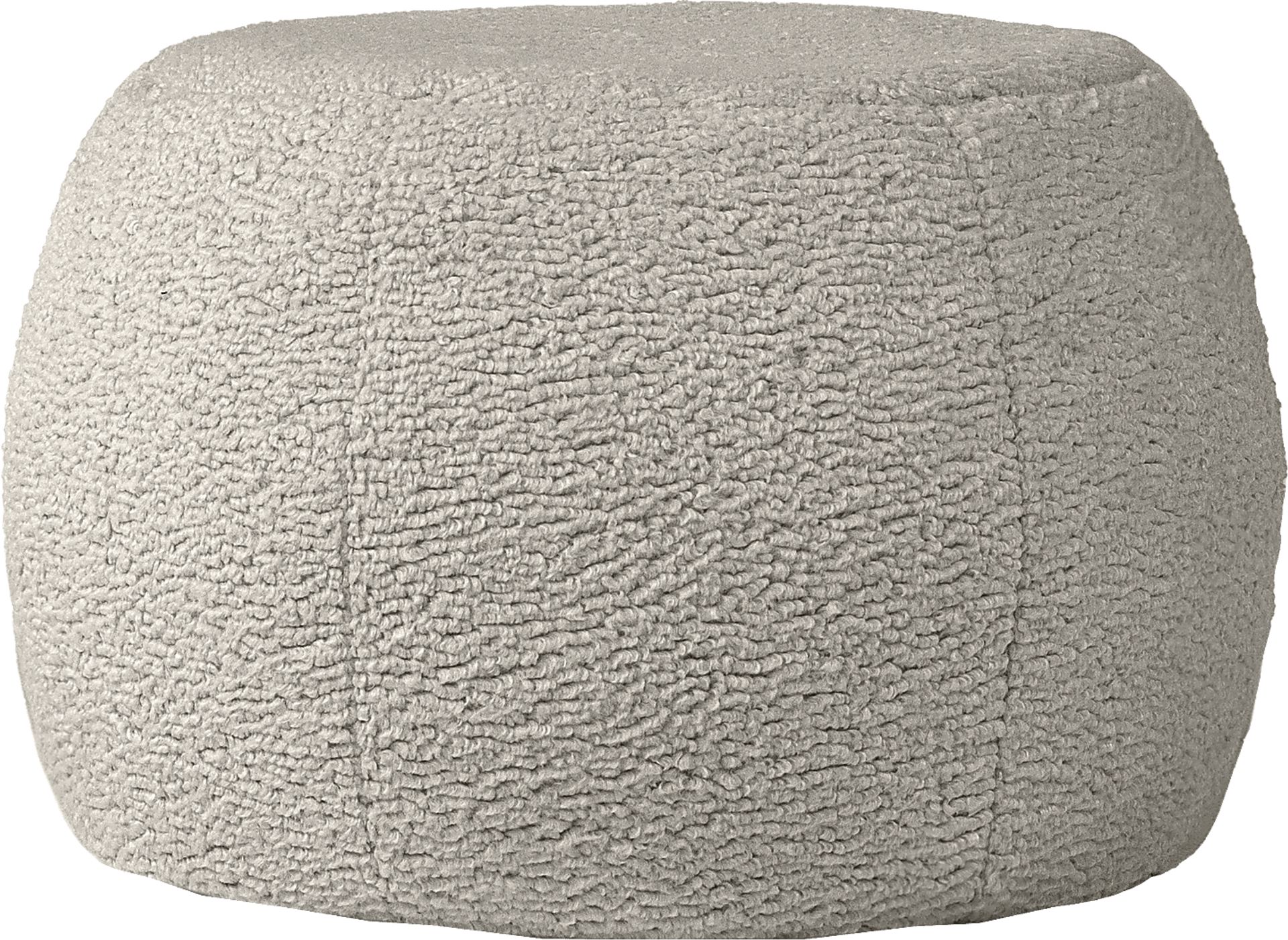 Bansqa I Gray Shearling Pouf - Image 1