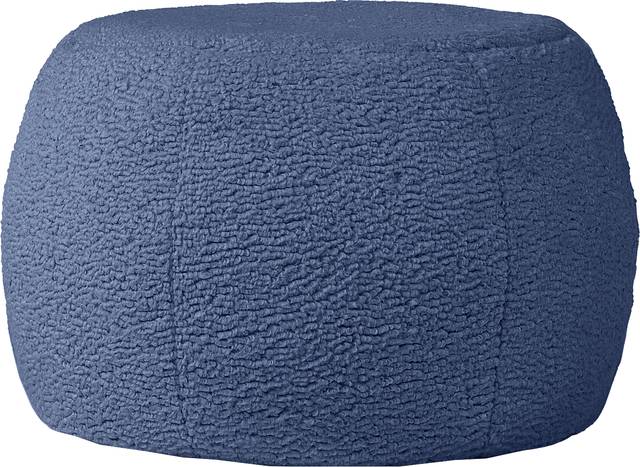 Bansqa I Indigo Shearling Pouf - Thumbnail - Image 1