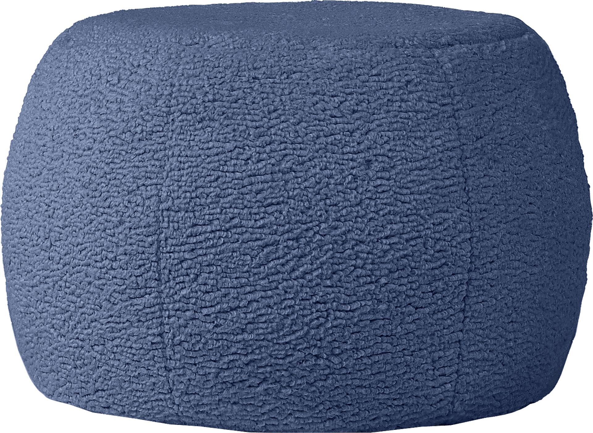 Bansqa I Indigo Shearling Pouf - Image 1