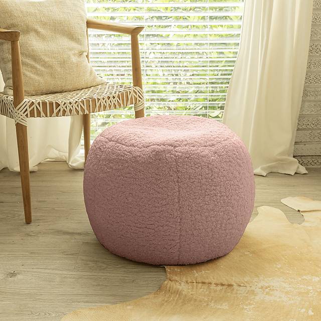 Bansqa I Pink Shearling Pouf - Thumbnail - Image 5