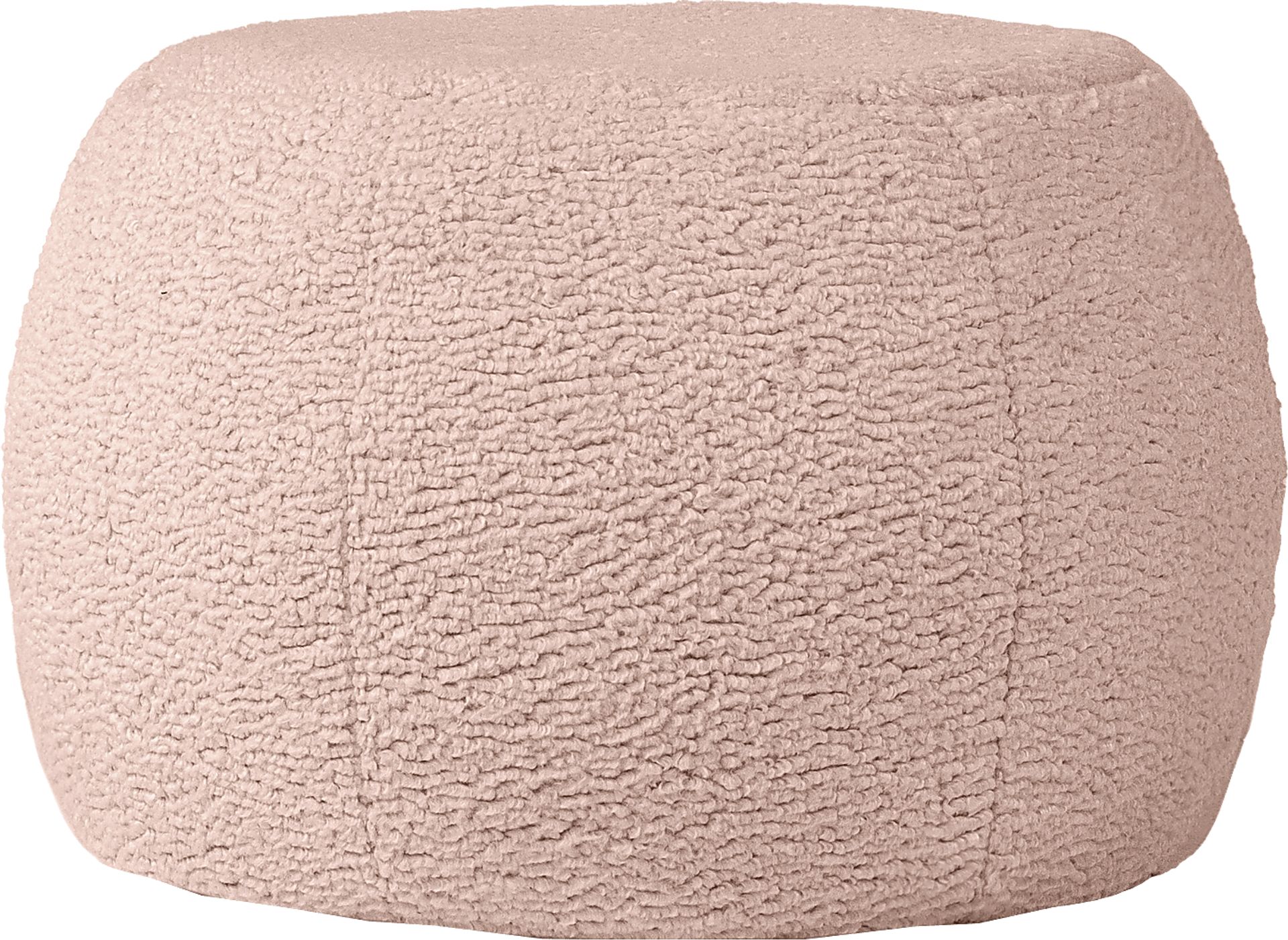 Bansqa I Pink Shearling Pouf - Image 1