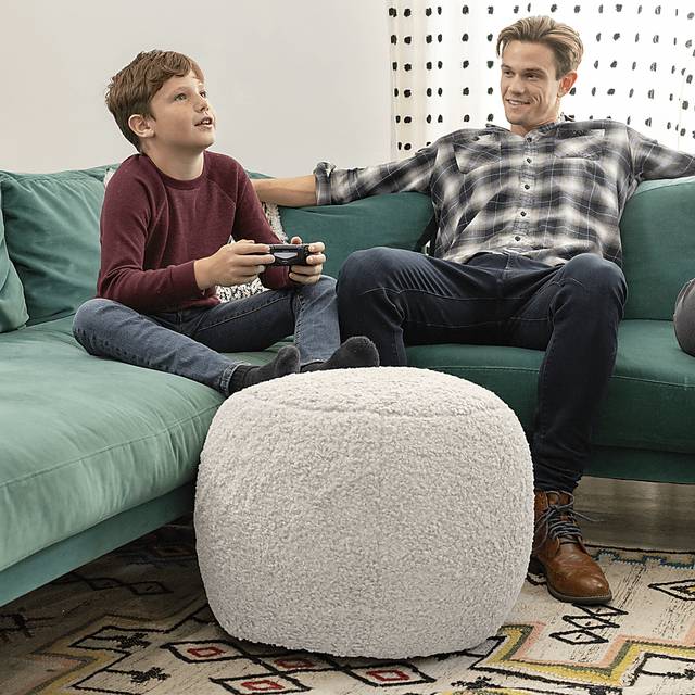 Bansqa I White Shearling Pouf - Thumbnail - Image 4