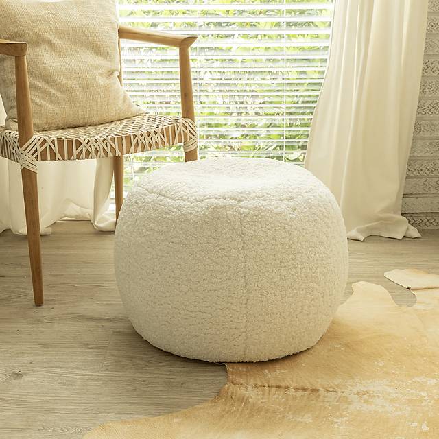 Bansqa I White Shearling Pouf - Thumbnail - Image 5