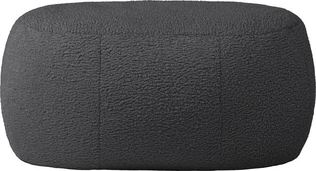 Bansqa II Black Oval Shearling Pouf - Thumbnail - Image 1