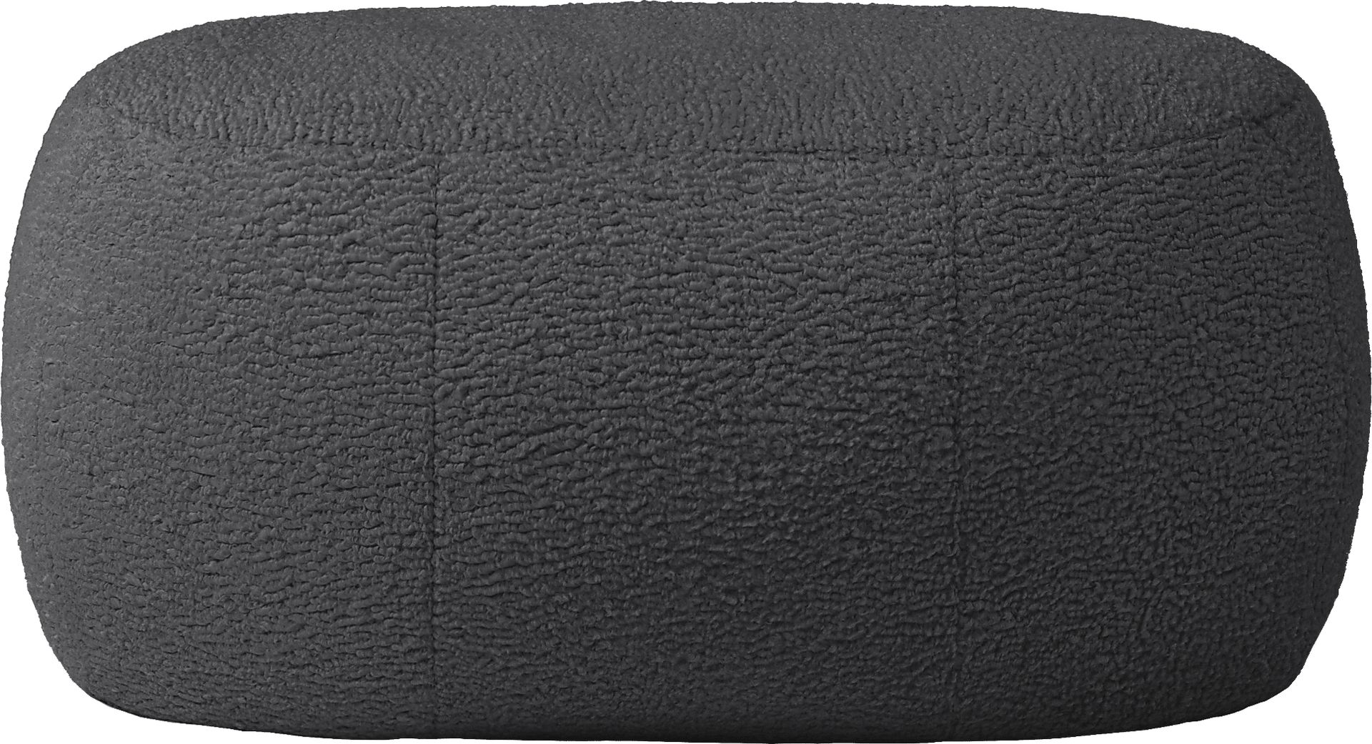 Bansqa II Black Oval Shearling Pouf - Image 1