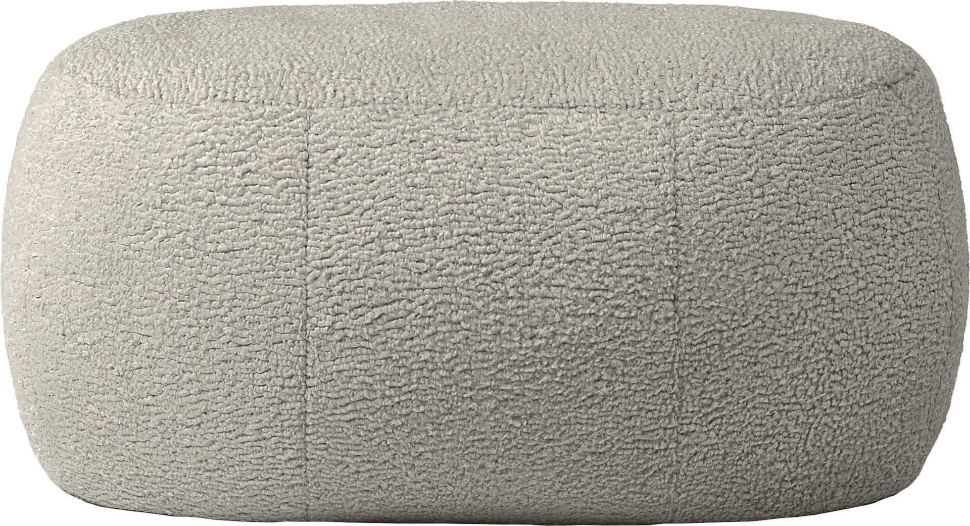 Bansqa II Gray Oval Shearling Pouf - Image 1