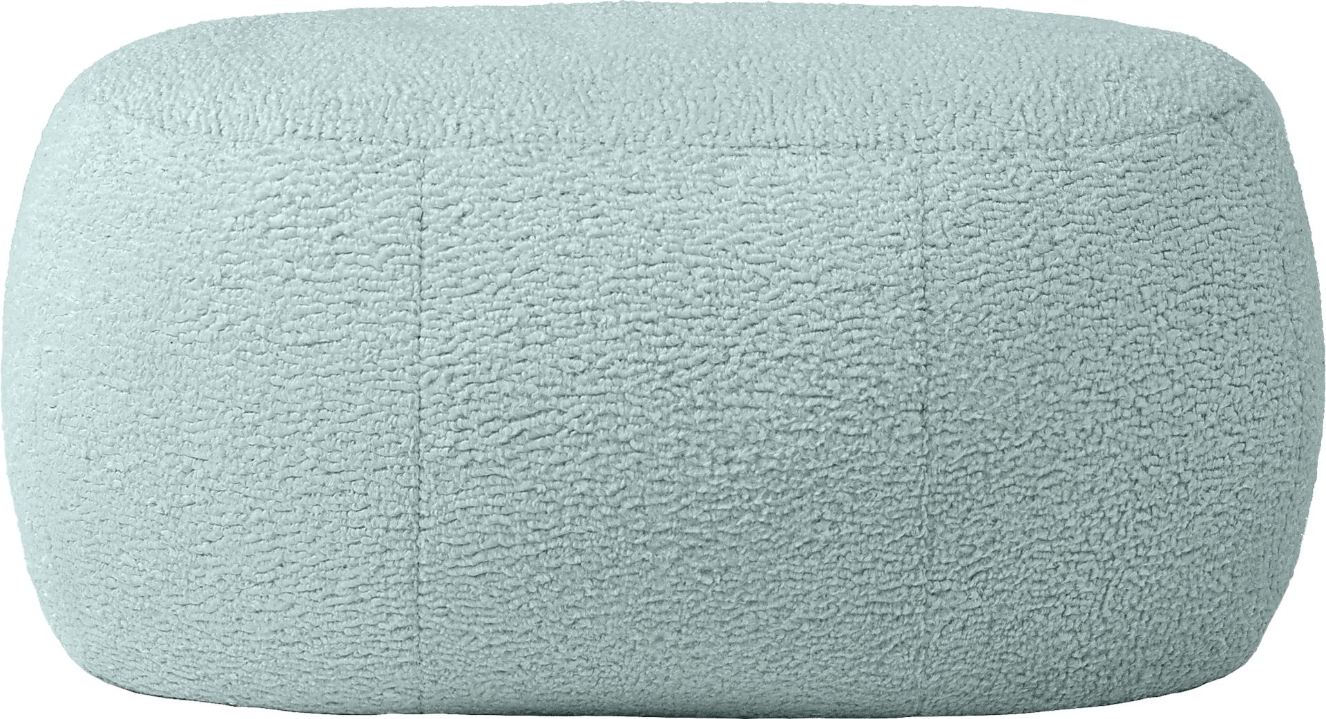 Bansqa II Green Oval Shearling Pouf - Image 1