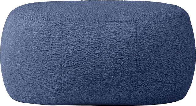 Bansqa II Indigo Oval Shearling Pouf - Thumbnail - Image 1
