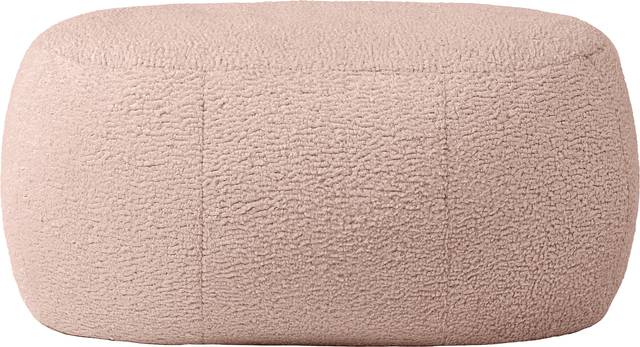Bansqa II Pink Oval Shearling Pouf - Thumbnail - Image 1