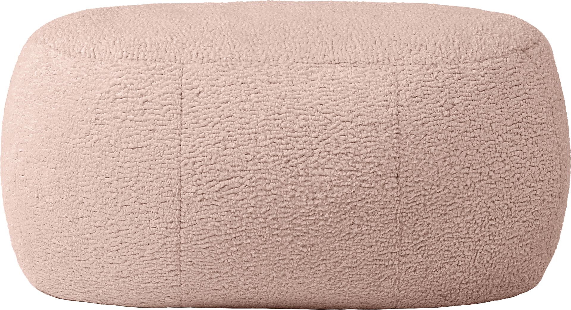 Bansqa II Pink Oval Shearling Pouf - Image 1