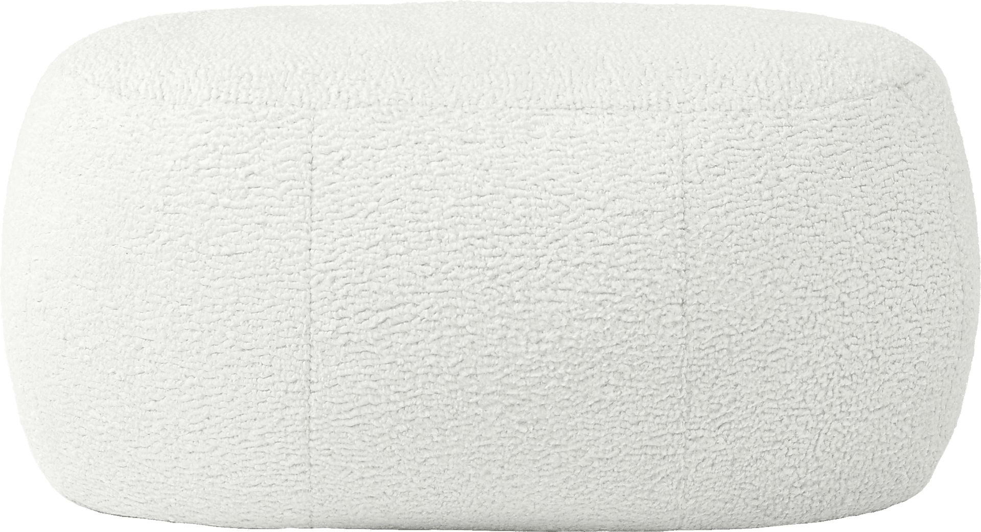 Bansqa II White Oval Shearling Pouf - Image 1