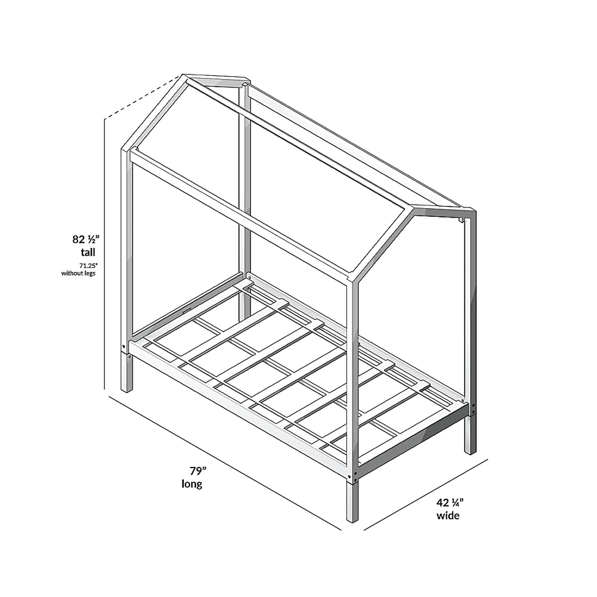 Kids Banting Gray Twin House Bed - Image 7