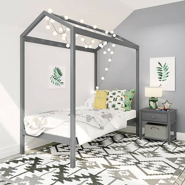 Kids Banting Gray Twin House Bed - Thumbnail - Image 1