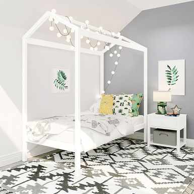 Kids Banting White Twin House Bed