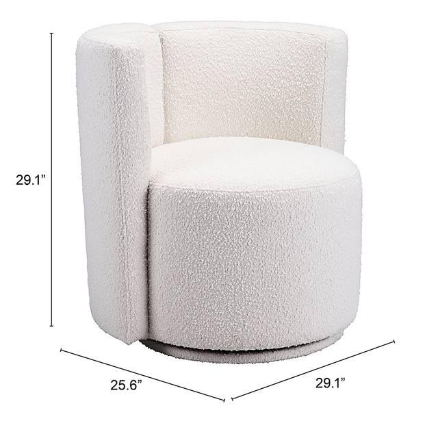 Baozy White Accent Chair - Thumbnail - Image 4
