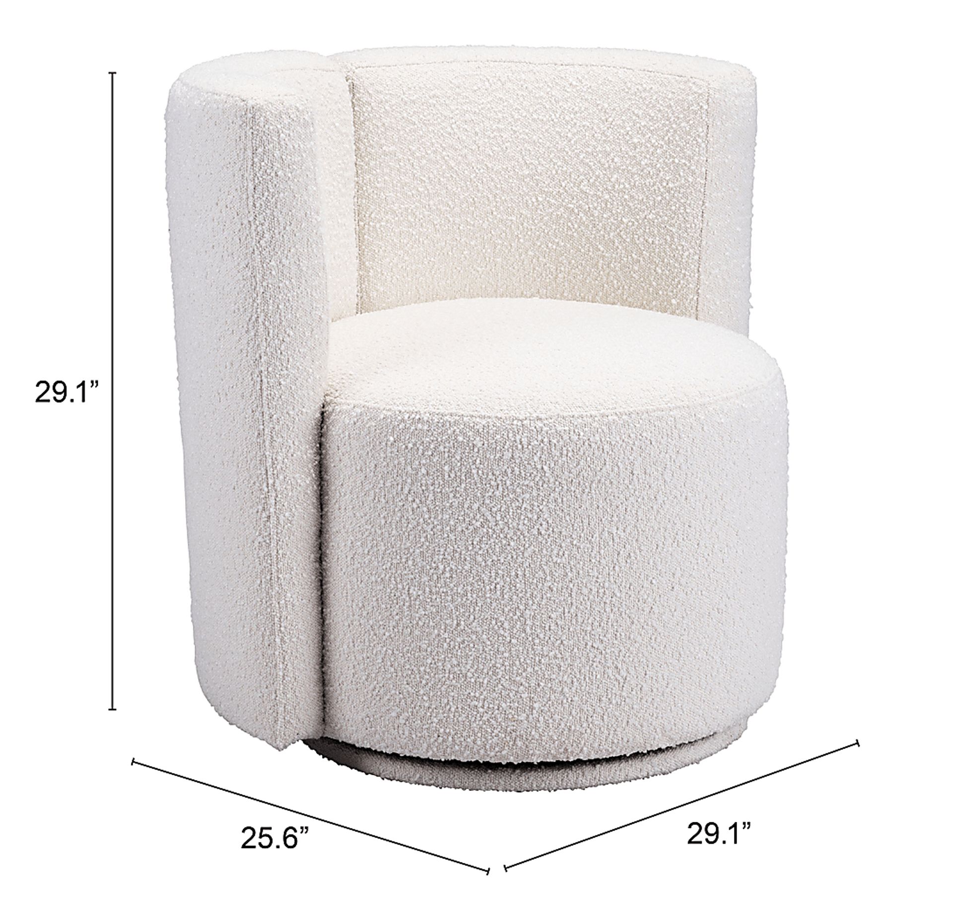 Baozy White Accent Chair - Image 4