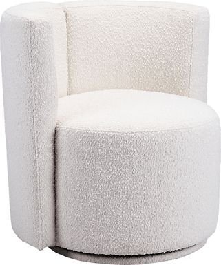 Baozy White Accent Chair