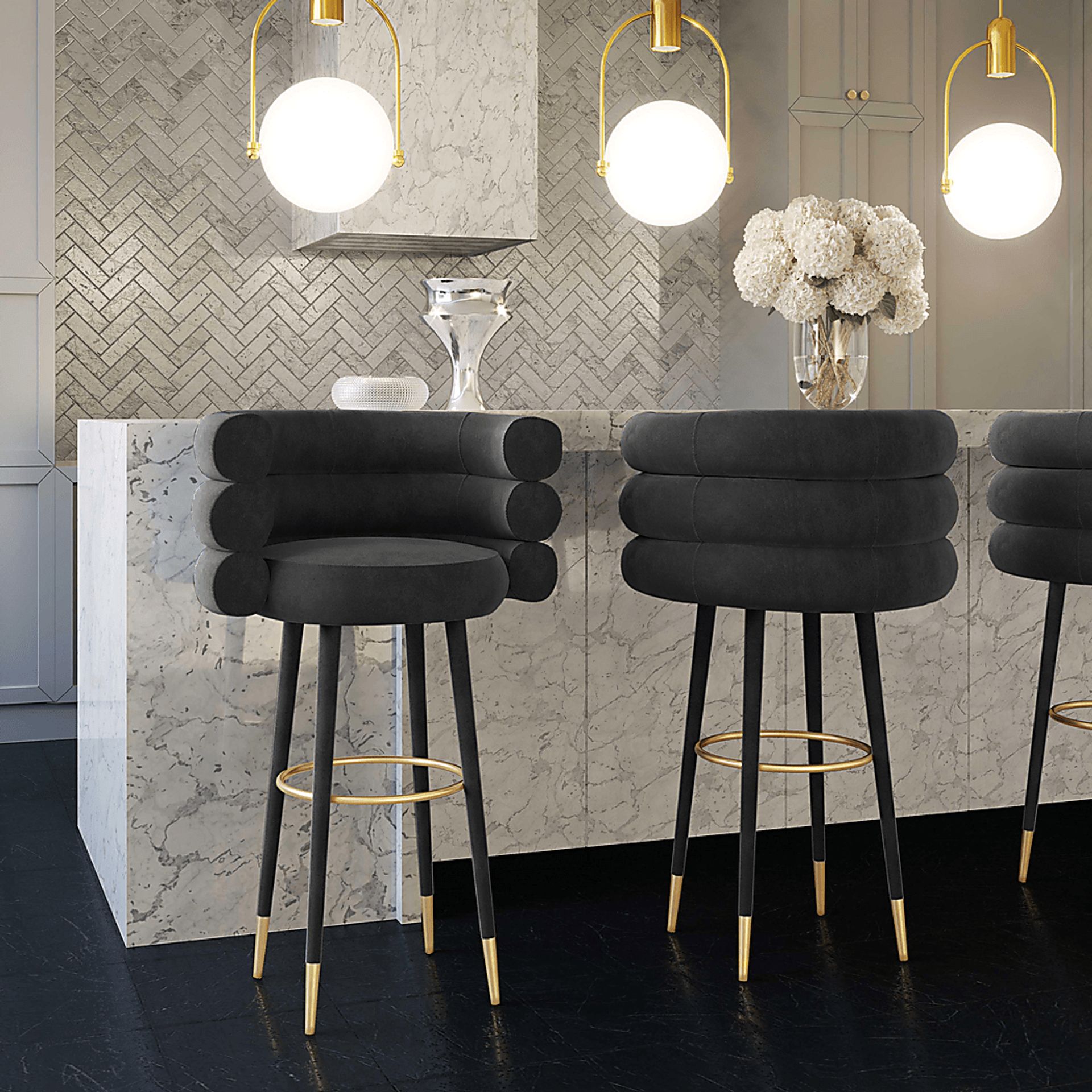 Barberry Black Barstool - Image 4