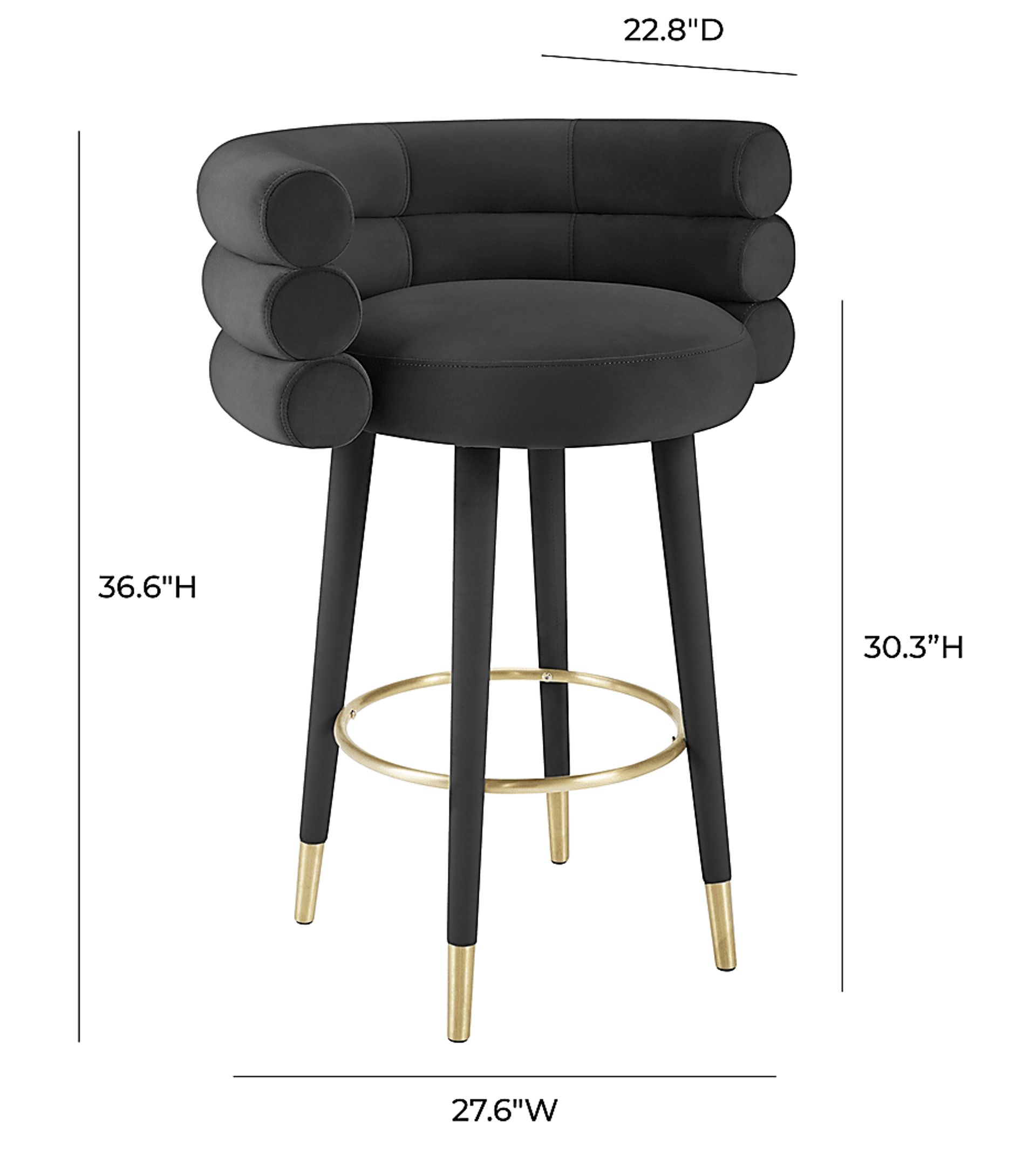 Barberry Black Barstool - Image 5